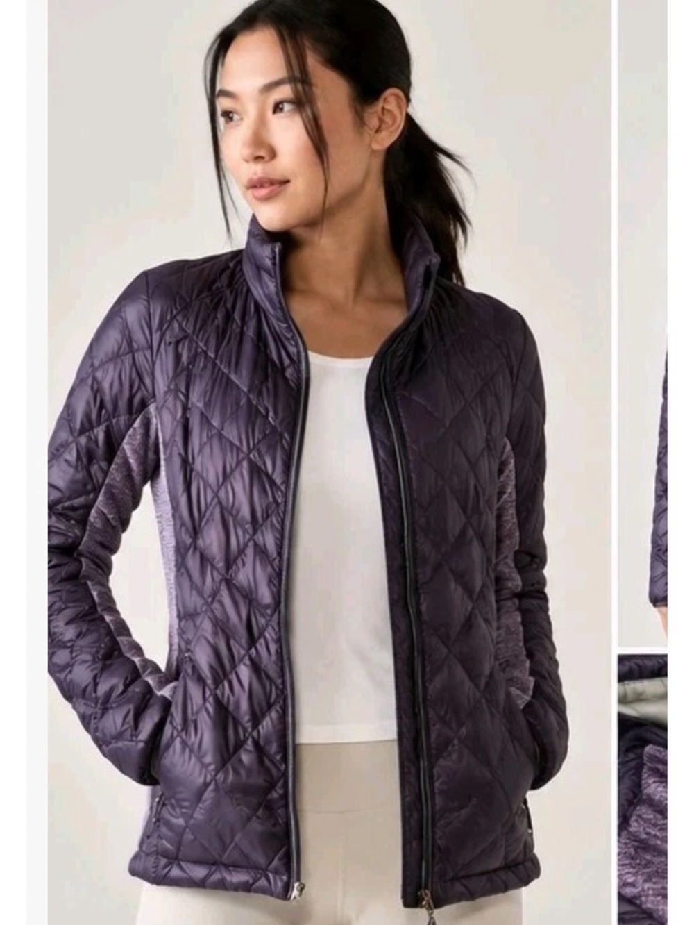 LULULEMON Run: Turn Around Down Reversible Purple Grey Jacket Size 8